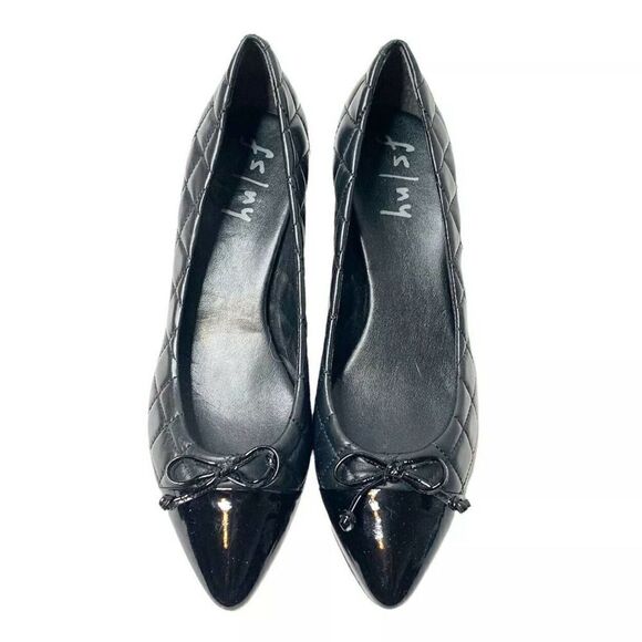 FS/NY Women's Black Quilted Kitten Heels size 9.5 M - Picture 1 of 9